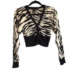 Betsy Johnson Animal Print Cardigan